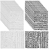 ADERTOS 2520 Stk Buchstaben Zahlen Aufkleber Klebebuchstaben 20 Blätter Selbstklebende Vinyl Buchstabenaufkleber Schwarz Weiß Alphabet Aufkleber Wetterfest Zahlenaufkleber Klebezahlen Sticker für DIY