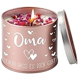 PRSTENLY Oma Geschenk, 9OZ Stumpenkerzen Mit Spruch - OMA, SCHÖN DASS ES DICH GIBT, Geschenke Für Oma zum Geburtstag Muttertag Ostern, Oma Geburtstagsgeschenk Von Enkel