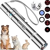 Generisch TechNest Laser LED Pointer für Katzen und Hunde,7-in-1 interaktives Spielzeug mit 5 Mustern, USB wiederaufladbar, Trainings- und Lichtspielzeug für Haustiere, Hund und Kätzchen