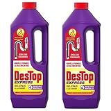 DESTOP Gel Express Abflussreiniger, 2 x 4 Dosen, Flasche mit 950 ml