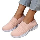 Laufschuhe Damen Große Größen Laufschuhe Slip-On Joggingschuhe rutschfest Sportschuhe Komfort Fitnessstudio Sneaker Sport Flache Shoes Sportlich Bequeme Turnschuhe Sneaker Für Jogging Running