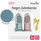 Pawlie's Zahnbürste für Hunde und Katzen | Praktische Hundezahnbürste Fingerling zur Zahnpflege | Zähne putzen Hund - Cat & Dog Toothbrush | Fingerzahnbürste Welpen | Hunde Zahnpflege (2 Stück)