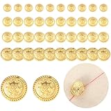 Xinjoduz 40 Stück Goldene Knöpfe zum Annähen Gold 15mm 18mm 20mm 25mm Knöpfe Gold Trachtenknöpfe Vintage Jackenknopf Metallknöpfe für Damen Herren Blazer Anzüge Uniformen DIY Handwerk