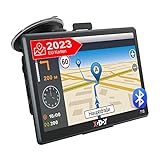 XGODY Bluetooth Navi Navigation für Auto LKW PKW GPS Navigationsgerät 7 Zoll mit Sonnenblende und Freisprecheinrichtung POI Blitzer Warnung Sprachführung Fahrspur Lebenszeit Update