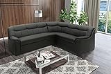 DOMO. collection Ecksofa Berlin, zeitlose Leder-Eckcouch mit hochwertiger Federkern-Polsterung, Sofa in L-Form aus Kunstleder, Couch 205 x 250 x 89 cm, schwarz
