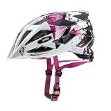 uvex air wing - leichter Fahrradhelm für Kinder - individuelle Größenanpassung - erweiterbar mit LED-Licht - white-pink - 52-57 cm