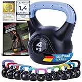 Body & Mind® Kettlebell Kugelhantel 2-20 kg - Workout Gewicht-Hantel für Kraft-Training - Profi Fitness Schwunghantel aus Kunststoff (c - 4 kg)