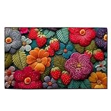 Retro Teppiche für das Wohnzimmer | Quadratische Heimdekoration Teppiche - Rutschfester waschbarer 51x81 cm Quadratteppich für Balkon, Schlafzimmer, Badezimmer, Küche, Esszimmer, Gewerberaum