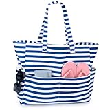 Strandtasche XXL Familie Große Beach Bag Badetasche mit Reißverschluss Shopper Damen, Leicht Faltbare Grosse Schwimmbadtasche, Urlaub Must Have Einkaufstaschen für Reisen Einkaufen Picknick Alltag