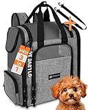 PFOTENKÖNIG Hunderucksack - Premium [3in1] - bis 9kg - Katzenrucksack incl. Gurt - Rucksack für Hunde zum Wandern und Transport - Ideal als Wanderrucksack für Hunde nutzbar