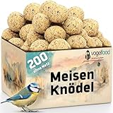 Samore 200 Stück (a 90g = 18 kg) Meisenknödel ohne Netz Vogelfutter Wildvogelfutter Meisenkugeln Ganzjahresfutter Fettfutter |Nährstoffreiches Ganzjahresfutter für alle Vogelarten | Körnerkugeln