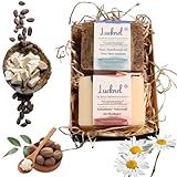 Lucknel® Naturseife Geschenkset 2er Set handgemachte Premiumseifen Kakao-Kokos-Sheabutter und Walnuss-Kamille mit Totes-Meer-Tonerde aus 100% natürlichen Zutaten aus Familien-Manufaktur seit 18 Jahren