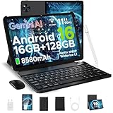 DOOGEE U11 Android 16 AI Tablet 11 Zoll, 16GB+128GB (2TB TF) Gaming Tablets, T7200 Octa Core, 8580mAh, Gemini AI, WiFi 5, 90Hz Display, 13MP+5MP, Tablet mit Tastatur, Maus,Stift,Hülle und Schutzfolie