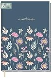 Notizbuch A5 kariert 'Flying Flowers' von Trendstuff by Häfft - 124 Seiten, 62 Blatt - ideal als Tagebuch, Bullet Journal, Ideenbuch, Schreibheft - nachhaltig & klimafreundlich