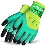 WOLFSFELLER 3 Paar robuste & komfortable Gartenhandschuhe Damen & Gartenhandschuhe Herren Gr 9 - Handschuhe Garten Handschuhe - Gardening gloves mit doppelt beschichteten Fingerspitzen