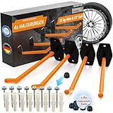 DORFER Reifen Wandhalterung 4er Set | 4x Reifenhalter Wandhalterung gehärteter Stahl inkl. Spezialdübel & Sicherheitsschrauben 60mm | Felgenhalter Wand | Autoreifen Wandhalterung | TÜV zertifiziert