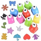 DEOMOR 10 Stück Motivstanzer Motivlocher Papierstanzer Stanzer Set in 10 Verschiedene Motiv für Bastelarbeiten, Grußkarten, Fotoalben, Tischkarten, Scrapbooking (3.2*3*2.5cm)