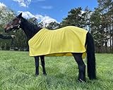 Brama-West Abschwitzdecke Pferd Pferdedecke - Basic Fleecedecke - Atmungsaktiv - Gelb, Gr. 125