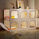 UQACHG Katzenkäfig Für Den Innenbereich – DIY-Katzenlaufstall, Abnehmbarer Kleintierkäfig, Katzengehege, Katzenschrank, Katzenzaun Für 1–3 Kätzchen, Meerschweinchen,Without Litter Box-105x45x70cm