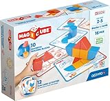 Geomag Magicube Blocks & Cards 16 Stück - Würfel, Magnetblöcke und Karten ab 2 Jahren - 100% recycelter Kunststoff