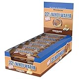 Weider 32% Whey Wafer Proteinriegel 35g, Schoko, 24 leckere Eiweiß Waffeln mit Schokolade