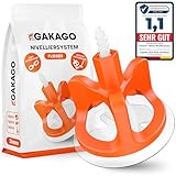 Gakago Fliesen Nivelliersystem 300-tlg. Set 3mm - Verlegehilfe für ein perfektes Fugenbild - Überlegende Reichweite für Fliesenstärken 3-18mm - Fliesenschutz durch Schon-Unterlegscheiben