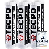 TECPO Universal Mehrzweckfett EP2 400g Kartusche Schmierfett, Lithiumfett, Universalfett, KFZ-Schmierung, wasserbeständig, KP2K-30 Lithium Fett (6x 400g)