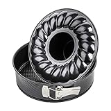 Zenker Springform mit Flach- und Rohrboden Ø 28 cm BLACK METALLIC, Backform mit Antihaftbeschichtung, runde Kuchenformen-Set mit 2 Böden (Farbe: Schwarz), Menge: 1 Stück
