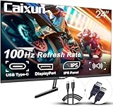 Caixun 24 Zoll Monitor 100Hz IPS Monitor, USB Type-C DP Monitor PC Bildschirm mit integrierter Lautsprecher Ultra-Thin-Bildschirm, HDMI Anschlüsse (Type-C und DP-Kabel enthalten) CM24X3