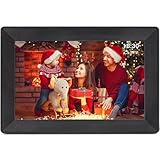 Fuomorz Digitaler Bilderrahmen 25,6 cm (10,1 Zoll), 1280 × 800 IPS-Digital-Fotorahmen, 16 GB Speicher, eingebauter Schwerkraftsensor, letzte Drehung um 360 °, Teilen