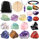 Purpledi Chakra-Stein-Set, Kristalle Heilsteine Set, 21PCS Chakra Steine Set, Edelsteine Set, Heilkristalle, für Kristalltherapie, Meditation, Edelsteine Heilsteine, Healing Crystals, Chakra Steine