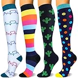 CAMPSNAIL Kompressionsstrümpfe Damen und Herren Bunte Stützstrümpfe Kompressionssocken für flug Sport Reisen Laufen