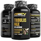 Tribulus Max - 180 Kapseln - Hochdosiert mit 4500 mg pro Tagesdosis - Premium: 95% Saponine - Reines Tribulus Terrestris Extrakt 10:1 - Laborgeprüft - Vegan