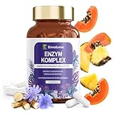 9 Verdauungsenzyme mit Bromelain, Papain, Amylase, Protease, Laktase, Lipase, Celulase, Glucoamylase, Maltase – Enzym Komplex mit Inulin für Verdauung und Immunsystem, 120 Vegane Kapseln