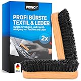 PRINOX® Profi Reinigungsbürste 2er Set Reinigungsbürsten aus Buchenholz als Kleiderbürste, Polsterbürste, Textilbürste, Schuhbürste für die effektive Trocken- und Feuchtreinigung