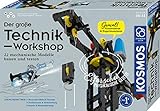 KOSMOS 620851 Der große Technik-Workshop, 22 mechanische Modelle Bauen, testen, Spielen, u.a. U-Boot, Stoßdämpfer, Roboter-Arm, Experimentierkasten für Kinder, ab 10-14 Jahre, Mint