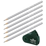 Faber-Castell Doppelspitzdose SLEEVE (Dunkelgrün, 6 Stifte Grip B + Spitzdose)