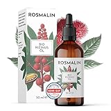 Rosmalin® Rizinusöl kaltgepresst Bio - Castor Oil Organic - Für Haare, Kopfhaut, Wimpern, Haut, Bart, Gesicht - kaltgepresstes & hexanfreies Öl - Pflegende Kopfhautbehandlung, 50 ml