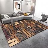 RUGMRZ Terassen Teppich Wohnzimmer rutschfeste Wasserwaschige Einfache Dekoration Bereich Für Die Küche Braun Bettumrandung Waschbar Baby Mädchen150X150Cm