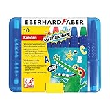 Eberhard Faber 521110 - Wachsmalkreide Winner, wasservermalbar, 10 Wachsmalstifte in praktischer Kunststoffbox