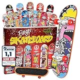 Magicat Finger Skateboard Set 12 Fingerboards, Mitgebsel Kindergeburtstag 9 10 Jahre, für Adventskalender Füllung Kinder 2024, Nikolaus Geschenk, Fingerskateboard Set