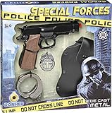 Spielzeugset für Kinder - Pistole mit Holster, Handschellen und Abzeichen - Realistische Rollenspiele für Kostüme & Karneval - Kinderspielzeugset