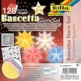 NEU Bascetta-Stern-Set, Transparentpapier 115g/m², 7,5 x 7,5 cm, 4 x 32 Blatt, Pastell