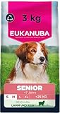 Eukanuba Senior Hundefutter mit Lamm und Reis für kleine und mittelgroße Rassen - Premium Trockenfutter für ältere Hunde, 3 kg