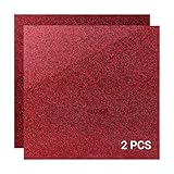 sculpfunDIY 2PCS Roter Glitzer Opaque Acryl Blatt mit Schutzpapier, gegossenes Plexiglas 12' x 12', 3mm dickes Plexiglas Brett für Zeichen, Kunsthandwerk, Lasergravur und Ausschnitt, DIY Dekoration