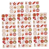 SHINEOFI 20 Blätter Weihnachtssiegelaufkleber Grußkartenaufkleber etikett für weihnachtsgeschenke weihnachtssticker kinder adventskalenderaufkleber Süßigkeiten Weihnachts-Tags