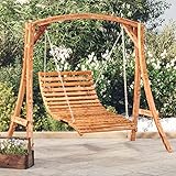 BaraSh Bett-Schaukel Bugholz Massiv mit Teak-Finish 115x147x46 cm HäNgematte Mit Gestell Nestschaukel Outdoor Garten Schaukel Liegeschaukel Garten