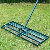 Signstek Rasenrakel Rasen/Lawn Leveling Rake Golf rasenrakel Werkzeug mit Stiel aus Edelstahl zum Rasen Sanden