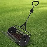 61 cm robuster Metall-Rasen- und Gartenstreuer, langlebiger Torf- und Düngerstreuer mit bequemem Griff für müheloses Pflanzen, Füttern und Rasenpflege