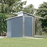 SECOLI Gerätehaus Gartenhaus Metall XXL Gartenhaus Metall pultdach Geräteschuppen Outdoor Geräteschrank Stahl mit Praktischer Griff Verzinkter Stahl-Grau-Typ 2